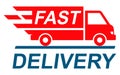 Fast shipping delivery truck, shipping service -